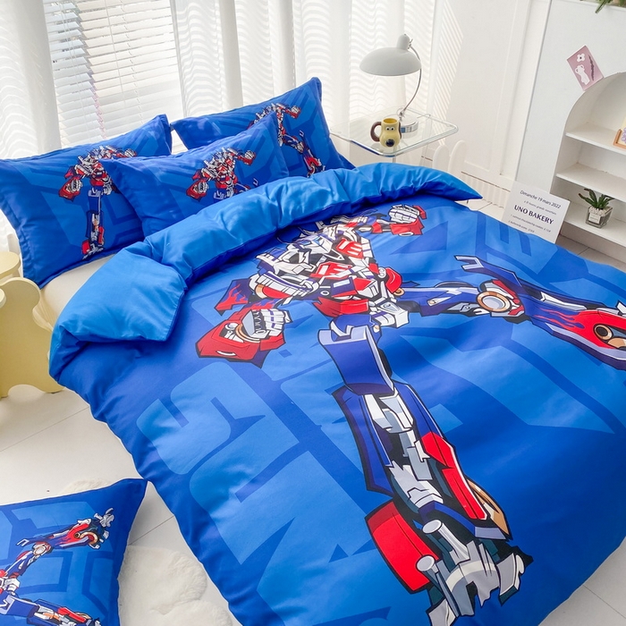 91家纺网 家纺一手货源 找家纺 卡通被套单件被罩男女儿童学生宿舍单人被单男孩卡幼儿园单人被罩 擎天柱