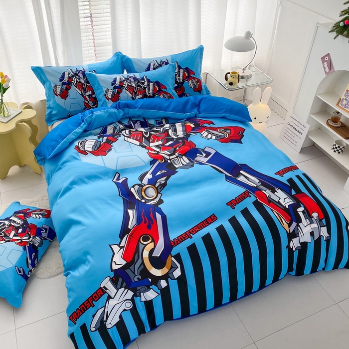 91家纺网 家纺一手货源 找家纺 卡通被套单件被罩男女儿童学生宿舍单人被单男孩卡幼儿园单人被罩 机器人