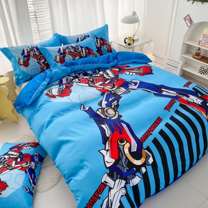 91家纺网 家纺一手货源 找家纺 卡通被套单件被罩男女儿童学生宿舍单人被单男孩卡幼儿园单人被罩 机器人