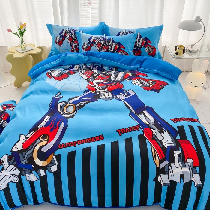 91家纺网 家纺一手货源 找家纺 卡通被套单件被罩男女儿童学生宿舍单人被单男孩卡幼儿园单人被罩 机器人