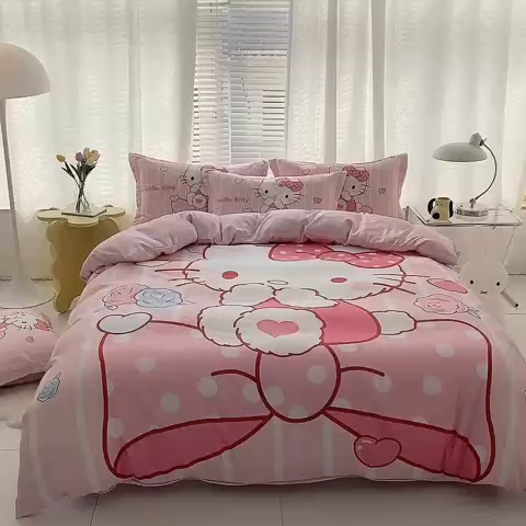 91家纺网 家纺一手货源 找家纺 卡通被套单件被罩男女儿童学生宿舍单人被单男孩卡幼儿园单人被罩 害羞KT