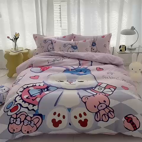 91家纺网 家纺一手货源 找家纺 卡通被套单件被罩男女儿童学生宿舍单人被单男孩卡幼儿园单人被罩 冰冰星黛露