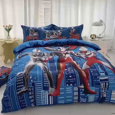 91家纺网 家纺一手货源 找家纺 卡通被套单件被罩男女儿童学生宿舍单人被单男孩卡幼儿园单人被罩 奥特归来