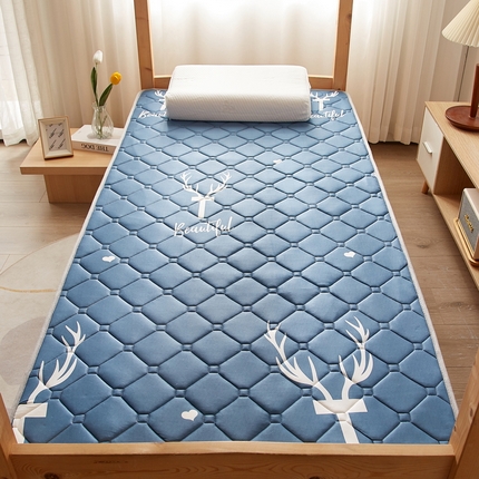花言狐语 2025新款AB双面可用藤席夹棉床褥地垫单人款 鹿灰