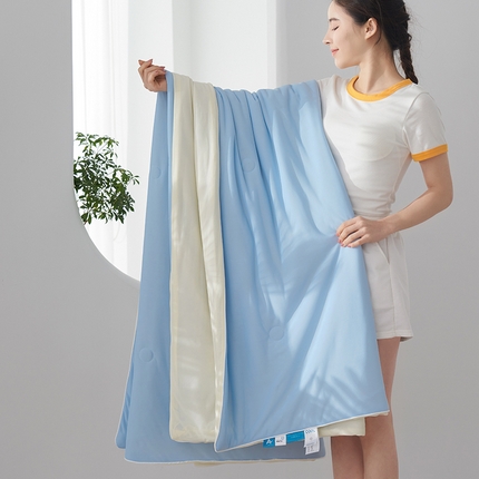 91家纺网 家纺一手货源 找家纺 （总）提供买家秀2023新款高克重锦纶A类凉糯糯凉感丝夏被空调被子