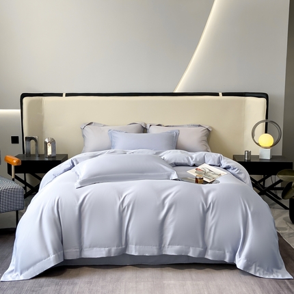 艾佳 2025新款纯色莱赛尔天丝四件套 曙光紫