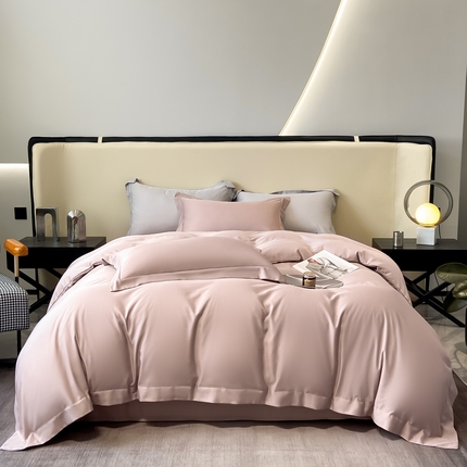 艾佳 2025新款纯色莱赛尔天丝四件套 淡雾紫