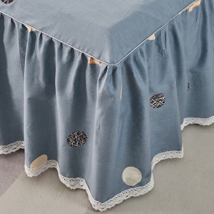 91家纺网 家纺一手货源 找家纺 （总）爱妮玖玖 2023新款小白边夹棉床裙四件套