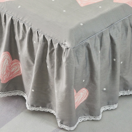 91家纺网 家纺一手货源 找家纺 （总）爱妮玖玖 2023新款小白边夹棉床裙四件套