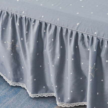 91家纺网 家纺一手货源 找家纺 （总）爱妮玖玖 2023新款小白边夹棉床裙四件套