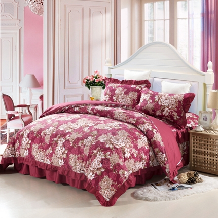 91家纺网 家纺一手货源 找家纺 （总）爱妮玖玖家纺 2023新款 韩版双层床裙四件套
