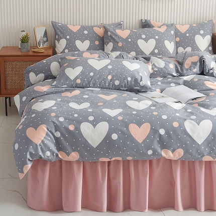 91家纺网 家纺一手货源 找家纺 （总）爱妮玖玖家纺 2023新款素色床裙四件套-素印款