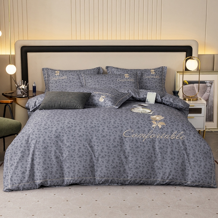 91家纺网 家纺一手货源 找家纺 （总）优尚家纺2025新款肌理纹刺绣款四件套