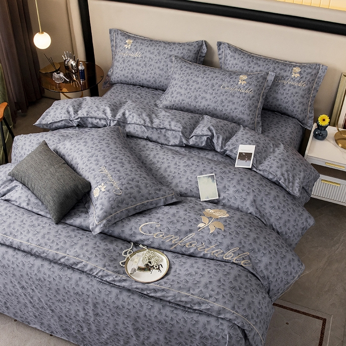 91家纺网 家纺一手货源 找家纺 （总）优尚家纺2025新款肌理纹刺绣款四件套