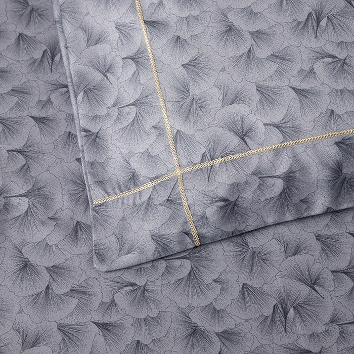 91家纺网 家纺一手货源 找家纺 优尚家纺2025新款肌理纹刺绣款四件套 高级灰