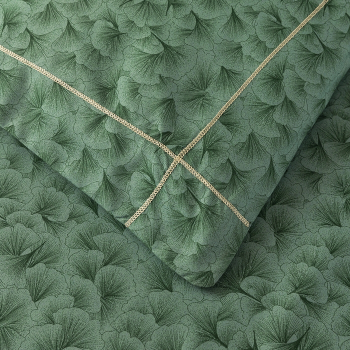 91家纺网 家纺一手货源 找家纺 优尚家纺2025新款肌理纹刺绣款四件套 孔雀绿