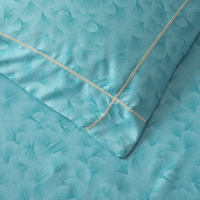 91家纺网 家纺一手货源 找家纺 优尚家纺2025新款肌理纹刺绣款四件套 海洋蓝