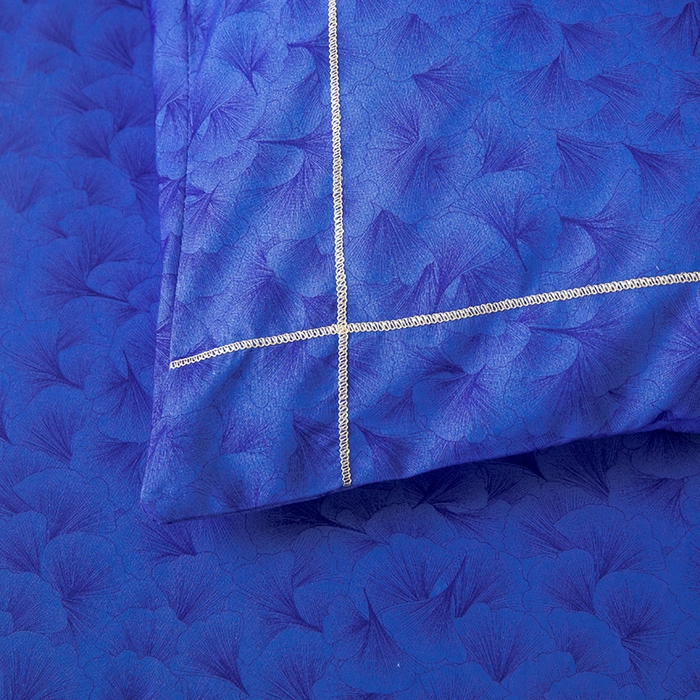 91家纺网 家纺一手货源 找家纺 优尚家纺2025新款肌理纹刺绣款四件套 轻奢蓝