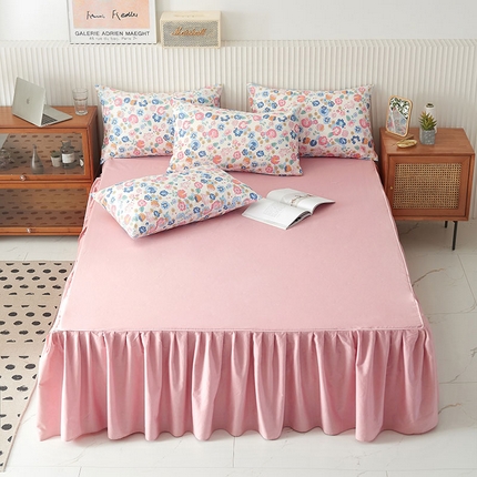 91家纺网 家纺一手货源 找家纺 （总）爱妮玖玖家纺 2023春夏床裙单品集锦素色床裙素印款