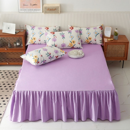 91家纺网 家纺一手货源 找家纺 （总）爱妮玖玖家纺 2023春夏床裙单品集锦素色床裙素印款