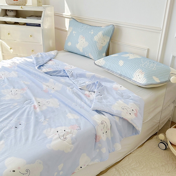 91家纺网 家纺一手货源 找家纺 纽缦家纺 2023新款降温凉感被 小飞象