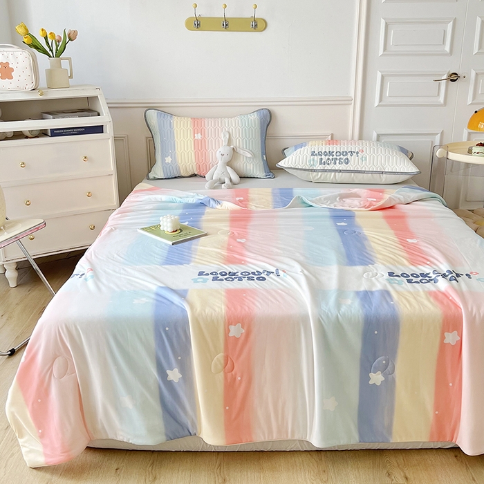 91家纺网 家纺一手货源 找家纺 纽缦家纺 2023新款降温凉感被 彩虹语