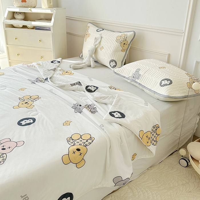 91家纺网 家纺一手货源 找家纺 纽缦家纺 2023新款降温凉感被 暴力熊-白