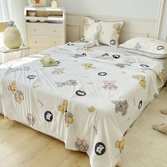 91家纺网 家纺一手货源 找家纺 纽缦家纺 2023新款降温凉感被 暴力熊-白