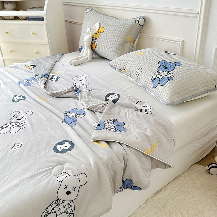 91家纺网 家纺一手货源 找家纺 纽缦家纺 2023新款降温凉感被 暴力熊-灰