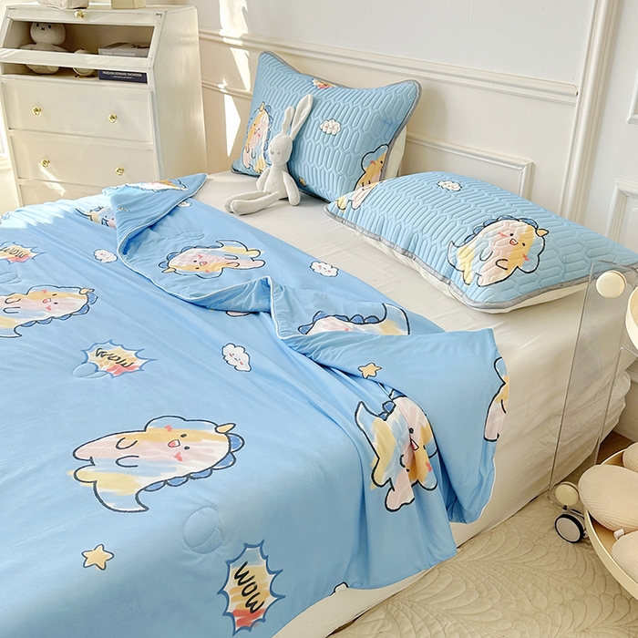 91家纺网 家纺一手货源 找家纺 纽缦家纺 2023新款降温凉感被 欢乐奶龙