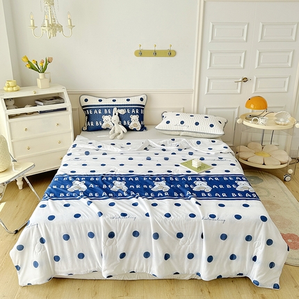 纽缦家纺 2023新款降温凉感被 萌小熊-蓝