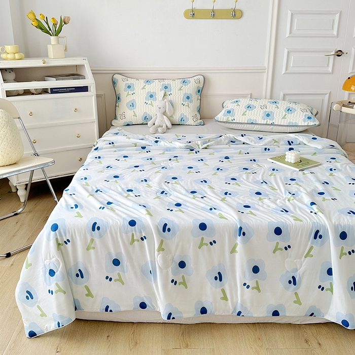 91家纺网 家纺一手货源 找家纺 纽缦家纺 2023新款降温凉感被 蝶恋-兰