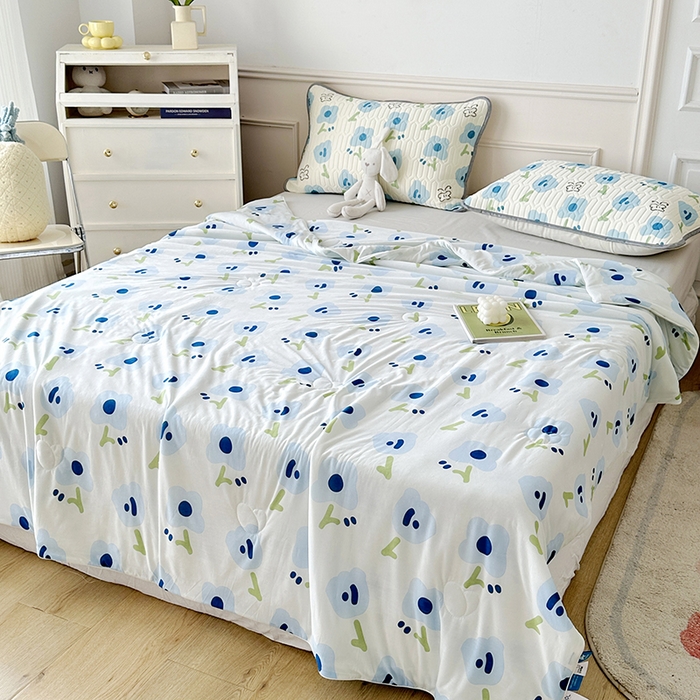 91家纺网 家纺一手货源 找家纺 纽缦家纺 2023新款降温凉感被 蝶恋-兰