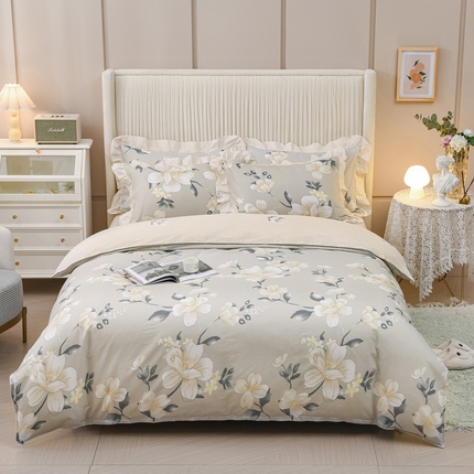 91家纺网 家纺一手货源 找家纺 （总）爱妮玖玖家纺 韩式单层床裙(配双针被套)四件套