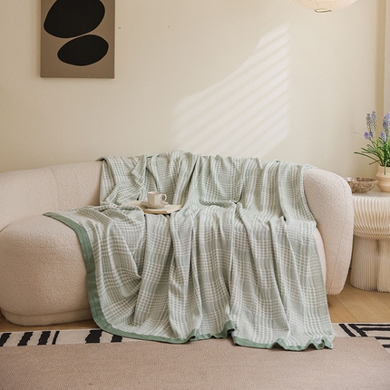 雯雨家纺 2023新款竹纤维毛巾被 百灵鸟-绿色