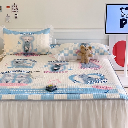 91家纺网 家纺一手货源 找家纺 （总）美乐迪2023新款大版床裙款乳胶凉席