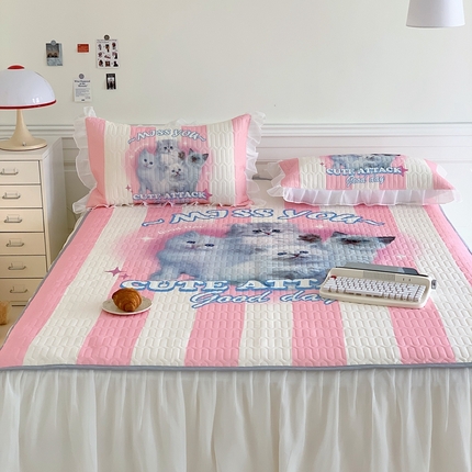 91家纺网 家纺一手货源 找家纺 （总）美乐迪2023新款大版床裙款乳胶凉席