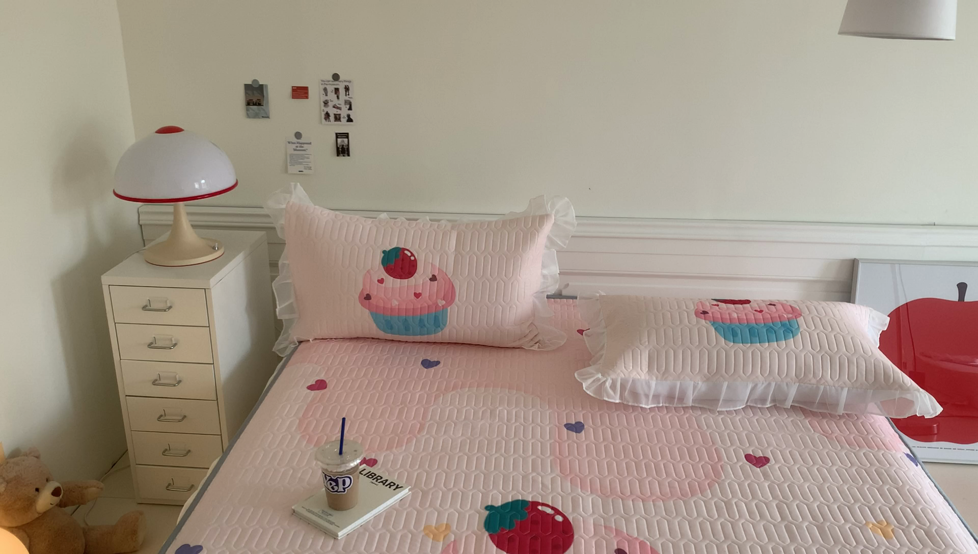 91家纺网 家纺一手货源 找家纺 美乐迪2023新款大版床裙款乳胶凉席 粉色蛋糕