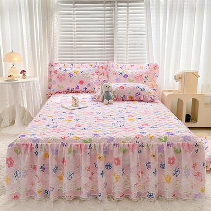 宜凡 2023新款云朵棉床笠式床裙三件套 黛西