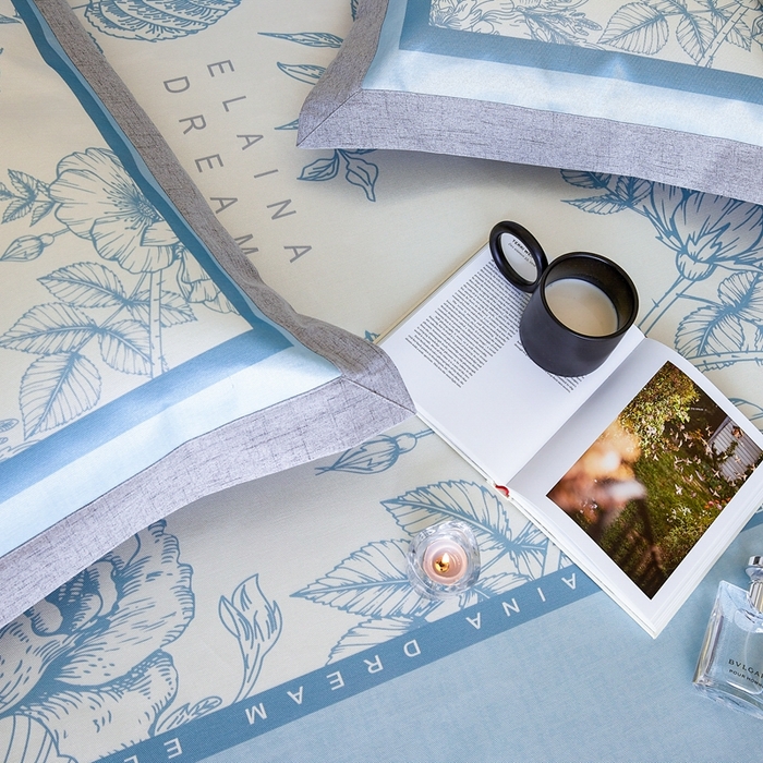 91家纺网 家纺一手货源 找家纺 2023新款高端可水洗冰丝席床笠款 伊莲娜-兰 床笠