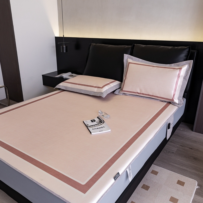 91家纺网 家纺一手货源 找家纺 2023新款高端可水洗冰丝席床笠款 几何生活-床笠