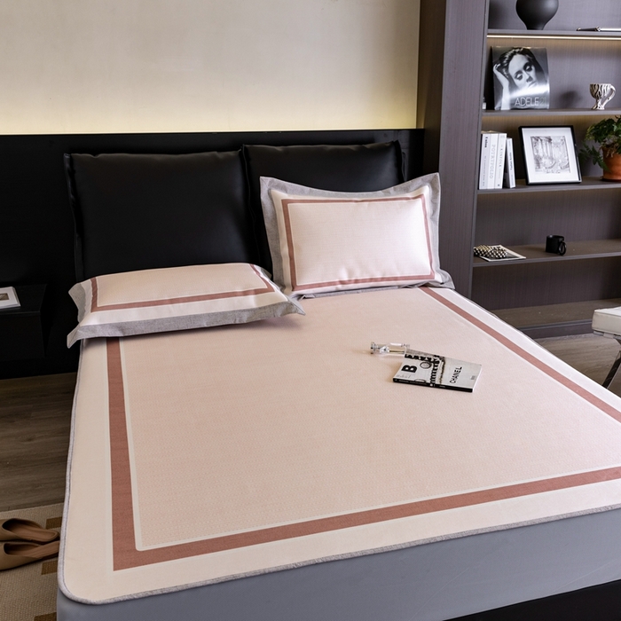 91家纺网 家纺一手货源 找家纺 2023新款高端可水洗冰丝席床笠款 几何生活-床笠