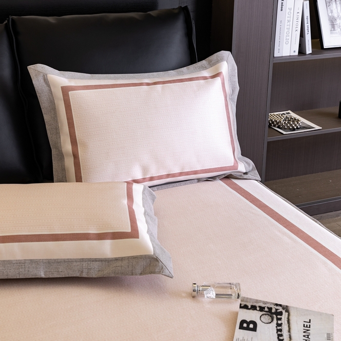 91家纺网 家纺一手货源 找家纺 2023新款高端可水洗冰丝席床笠款 几何生活-床笠