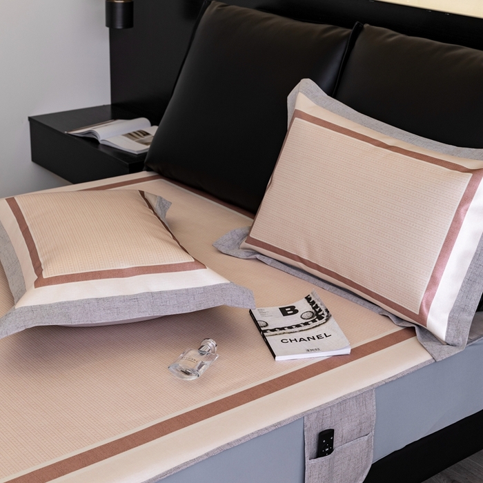 91家纺网 家纺一手货源 找家纺 2023新款高端可水洗冰丝席床笠款 几何生活-床笠