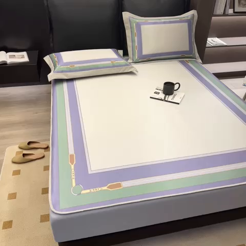 91家纺网 家纺一手货源 找家纺 2023新款高端可水洗冰丝席床笠款 奥莉-床笠