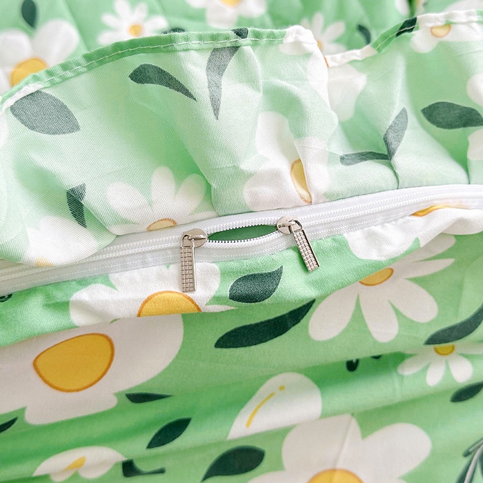 91家纺网 家纺一手货源 找家纺 宜凡家纺 2023新款云朵棉床笠式床裙四件套 元气朵朵