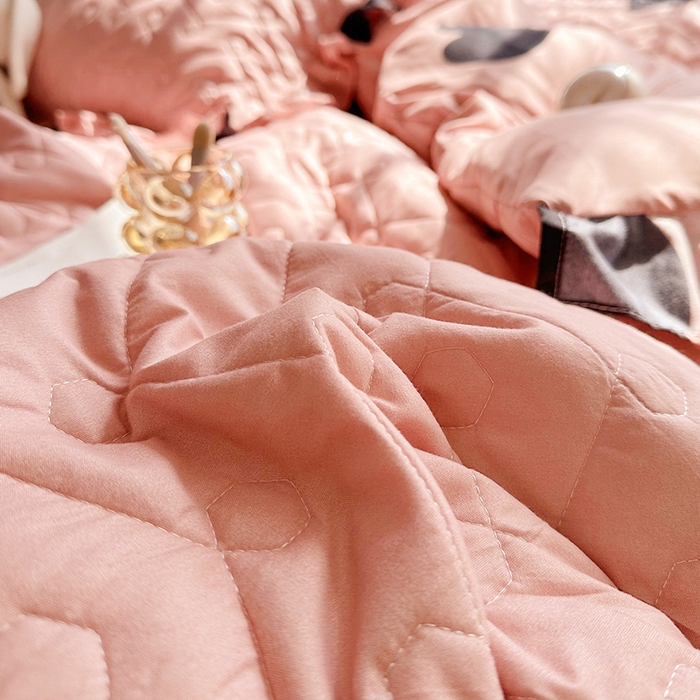 91家纺网 家纺一手货源 找家纺 宜凡家纺 2023新款云朵棉床笠式床裙四件套 星语心愿