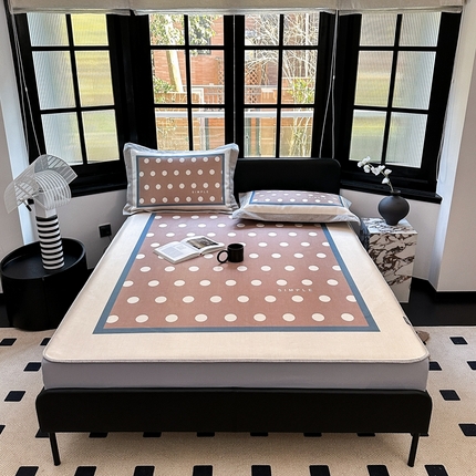 本希家居2023新款时尚高端款冰丝席床笠款 波点