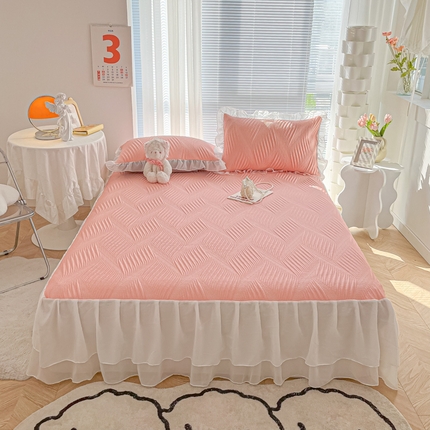 91家纺网 家纺一手货源 找家纺 （总）十里居 2023款冰豆豆按摩凉感床裙款凉席三件套