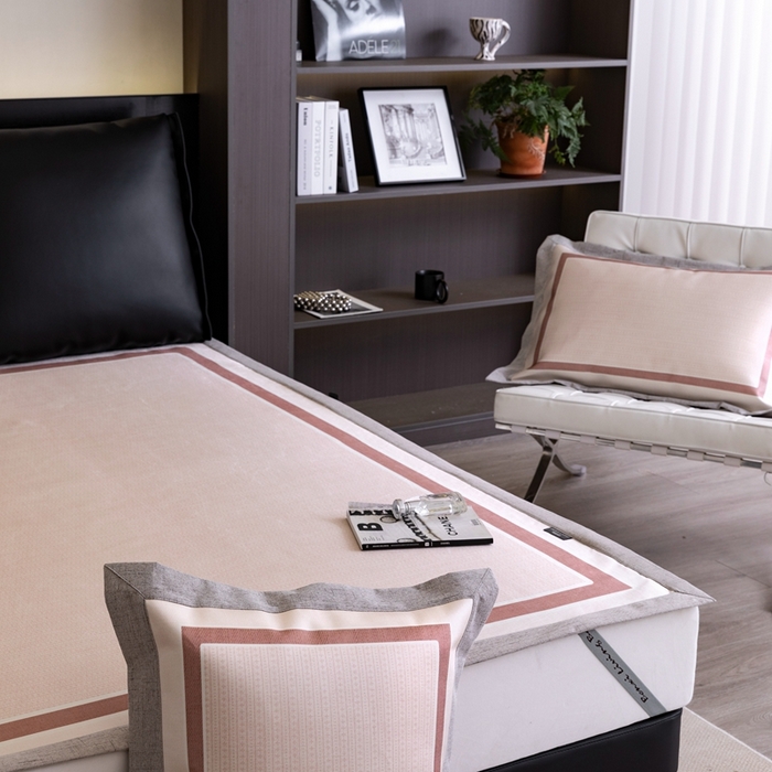 91家纺网 家纺一手货源 找家纺 本希家居 2023本希高端可水洗冰丝席-平席款 几何生活